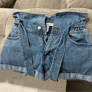Forever 21 High Waist Blue Denim Shorts